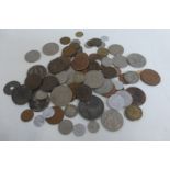A quantity of world coinage.