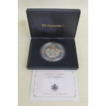 A Queen Elizabeth II Diamond Wedding '60-Diamond Pave Set' silver 5oz commemorative coin in box (