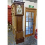 William Stumbles of Totnes - an 18th Century longcase clock movement with arched brass dial, high