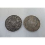 Two French five francs cois ANXI and 1827Q.