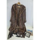 A mink coat and stole belonging to a Daphney Roberts who was a Blue Bell Girl in the 1950s, stage