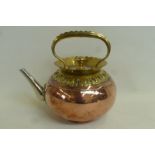 A Christopher Dresser for Benham & Froud, copper, brass and pewter teapot.