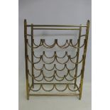 A brass wine rack.