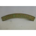 A reproduction 'Flying Scotsman' cast iron sign.