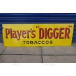 A Player's 'Digger' Tobaccos rectangular enamel sign, in excellent condition, 46 x 15".