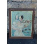 An oak framed and glazed Hoffmann's Starch pictorial showcard, 22 x 27".
