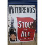 A large Whitbread's Stout and Ale part pictorial enamel sign, 39 3/4 x 60.