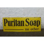 A Puritan Soap 'No Other' rectangular enamel sign, with good gloss, by Patent Enamel Co. Ltd, 48 x