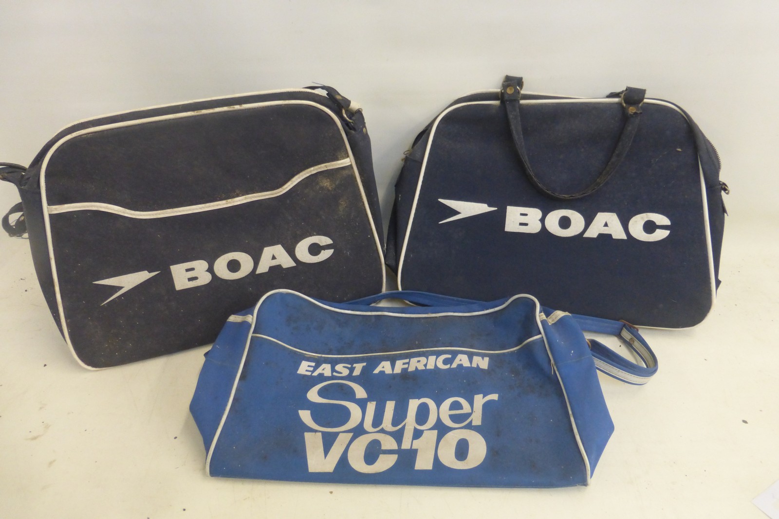 Two BOAC bags and an East African Super VC10 bag.