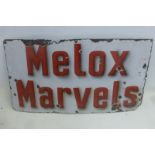 A Melox Marvels rectangular enamel sign, 30 x 16".