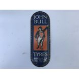 A good John Bull Tyres pictorial tin fingerplate in very good condition, 3 1/4 x 9 1/2".