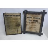 A wooden framed Coal Mines Act poster for Winding Enginemen determining their hours, West