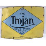 An early Trojan Solid-Tyred Utility Car rectangular enamel sign, 30 x 21 3/4".