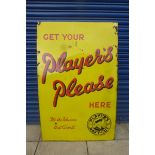 A large Player's Please 'It's the tobacco that counts' rectangular enamel sign with image of