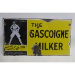 A small Gascoigne Milker enamel sign, 10 x 5 1/2".