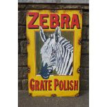 A contemporary decorative oil on board advertising Zebra Polish, 23 x 37 1/2".