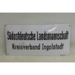 A decorative convex Continental enamel sign marked Leo Nahr Ingolstadt, of recent manufacture, 16