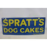 A Spratt's Dog Cakes rectangular enamel sign by Wood and Penfold Limited London, in good