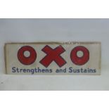 An Oxo 'Strengthens and Sustains' paper window poster, 29 1/4 x 9 1/2".