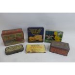A selection of miniature tins to include a Simpkins Dilly Duckling for Cough Pastilles, Lovell's