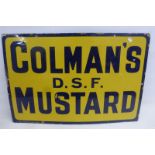 A Coleman's D.S.F. Mustard rectangular enamel sign, in excellent condition, 24 x 16".