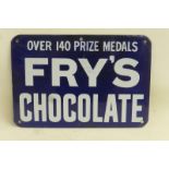 An early Fry's Chocolate enamel sign - Over 140 Fry's Medals, with some professional restoration