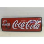 A Coca-Cola domed perspex fronted and metal framed lightbox, 29 1/2 x 10".