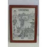 A framed and glazed Legend Art print relating to Liverpool Football Club, 20 1/4 x 27 1/2".