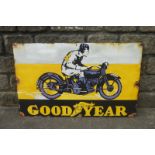A contemporary decorative oil on board advertising Goodyear, 37 1/2 x 23".