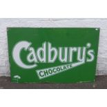 A Cadbury's Chocolate green and white rectangular enamel sign, with excellent gloss, 30 x 20".