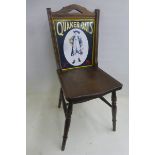 A reproduction Quaker Oats department store chair.