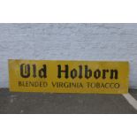 A rectangular tin advertising sign for Old Holborn Blended Virginia Tobacco, 66 x 18".