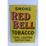 A Red Bell Tobacco rectangular enamel sign in good condition, 24 x 36".