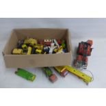 A box of assorted die-cast models to include Dinky.