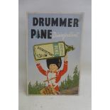 A Drummer Pine Disinfectant pictorial showcard depicting a drummer boy with a bottle aloft, 7 x 10