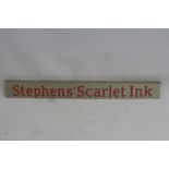 A Stephens' Scarlet Ink tin shelf strip, 19" long.