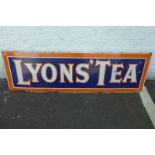 A Lyons' Tea rectangular enamel sign, 59 x 17 3/4".