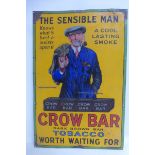 A rare Crow Bar Tobacco pictorial enamel sign by Murraysons & Co. Ltd Belfast, 24 x 36".