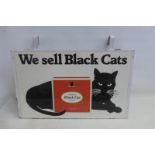 An unusual Craven Black Cat Cigarettes pictorial hanging sign of triangular form, double sided