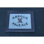 An Arrol's Pale Ale advertising mirror by Laughlin & Co. Glasgow, 24 x 19".