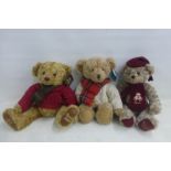 Three Harrods teddy bears: 1999, 2002 and 2005.