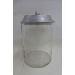 A Wright & Son Limited Biscuits glass counter top jar.