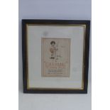 A framed and glazed advertisement after a design by Mabel Lucie Attwell titled Erasmic Shaving