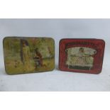 A small Hornimans Tea rectangular tin and a Kleinert's Dress Shields rectangular tin, the lid
