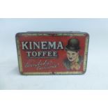 A Kinema Toffee Charlie Chaplain rectangular tin 'Everybody's Favourite'.