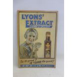 A Lyons' Extract Coffee and Chicory pictorial 3D showcard depicting a lady and a bottle to the side,