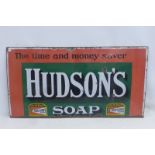 A Hudson's Soap partial rectangular enamel sign, 36 1/4 x 19".