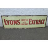 A Lyons Coffee and Chicory Extract rectangular enamel sign, 60 x 18".