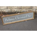 A rare Parfums Christian Dior illuminated lightbox, 29 1/2" wide x 4" deep x 7 3/4" high.