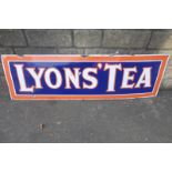 A Lyons' Tea rectangular enamel sign with very good gloss, 59 x 17 3/4".